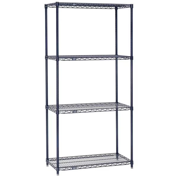 Nexelon Wire Shelving, Blue Epoxy, 30W X 21D X 74H, Nexel, Mfr#: 21307N